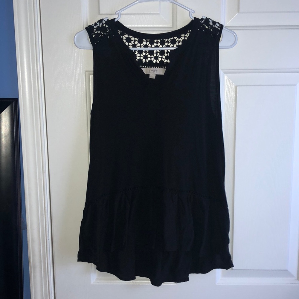 Never Worn Ann Taylor Loft Black Blouse Tank